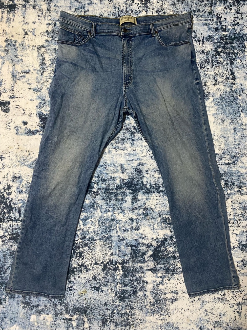Wrangler Men’s Slim Straight Flex Jeans 42x30 Medium Wash Blue Denim